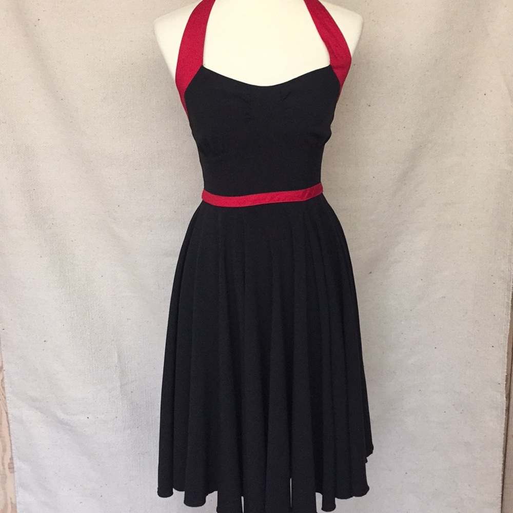 Rock Steady Swing Flare Pin up Halter Dress M